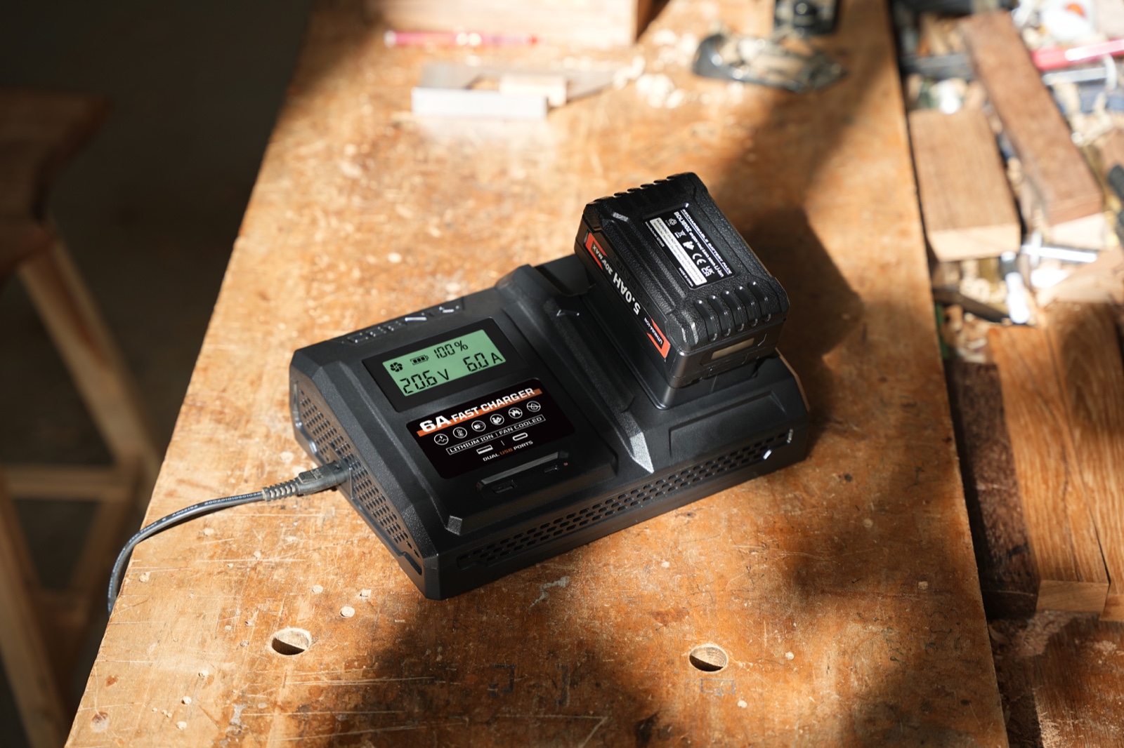 6 Amp Fast Charger for Black and Decker 20V Max Lithium-Ion Battery Pack
