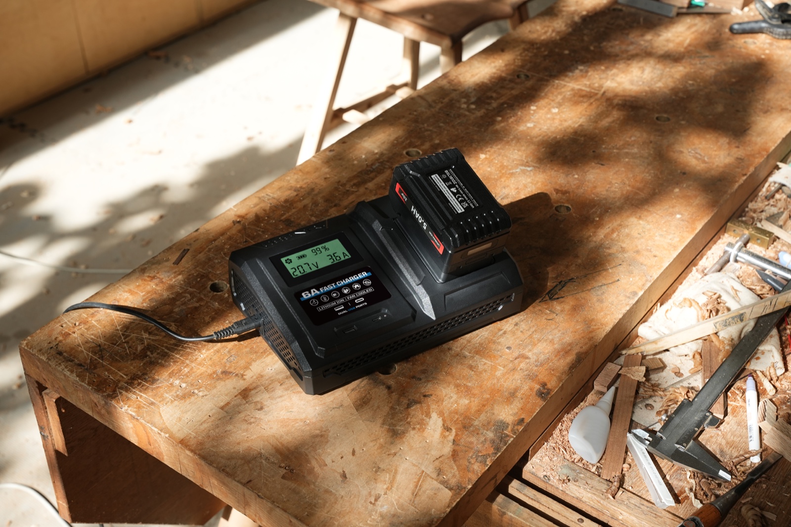 6 Amp Fast Charger for Bosch 18V Lithium-Ion Battery Pack