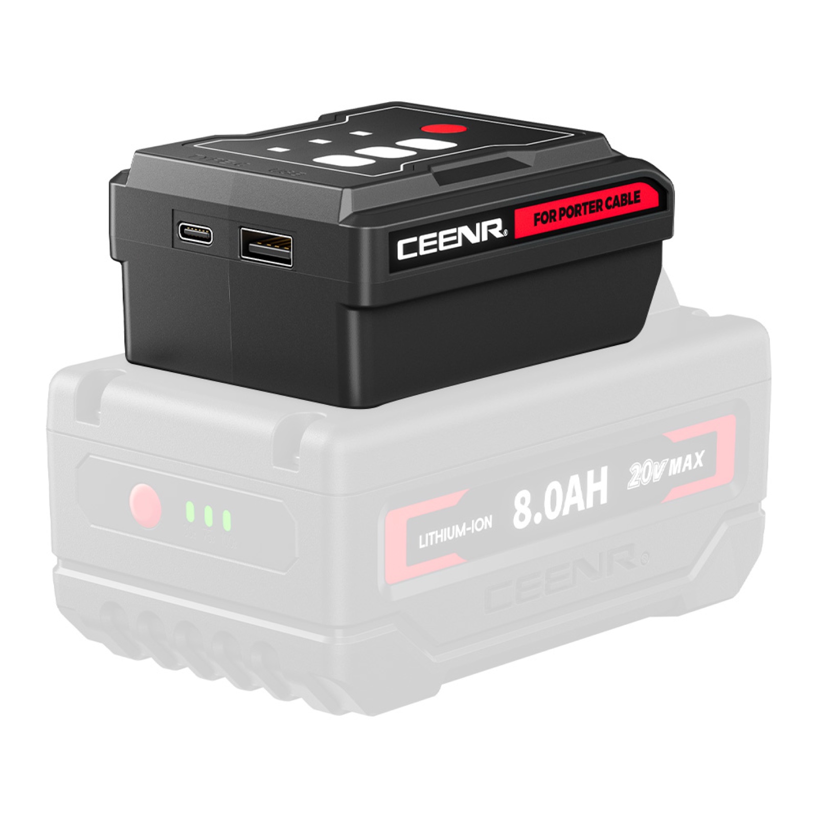 CEENR USB Battery Charger Adapter for Porter Cable 18V(20V Max) in real-world use