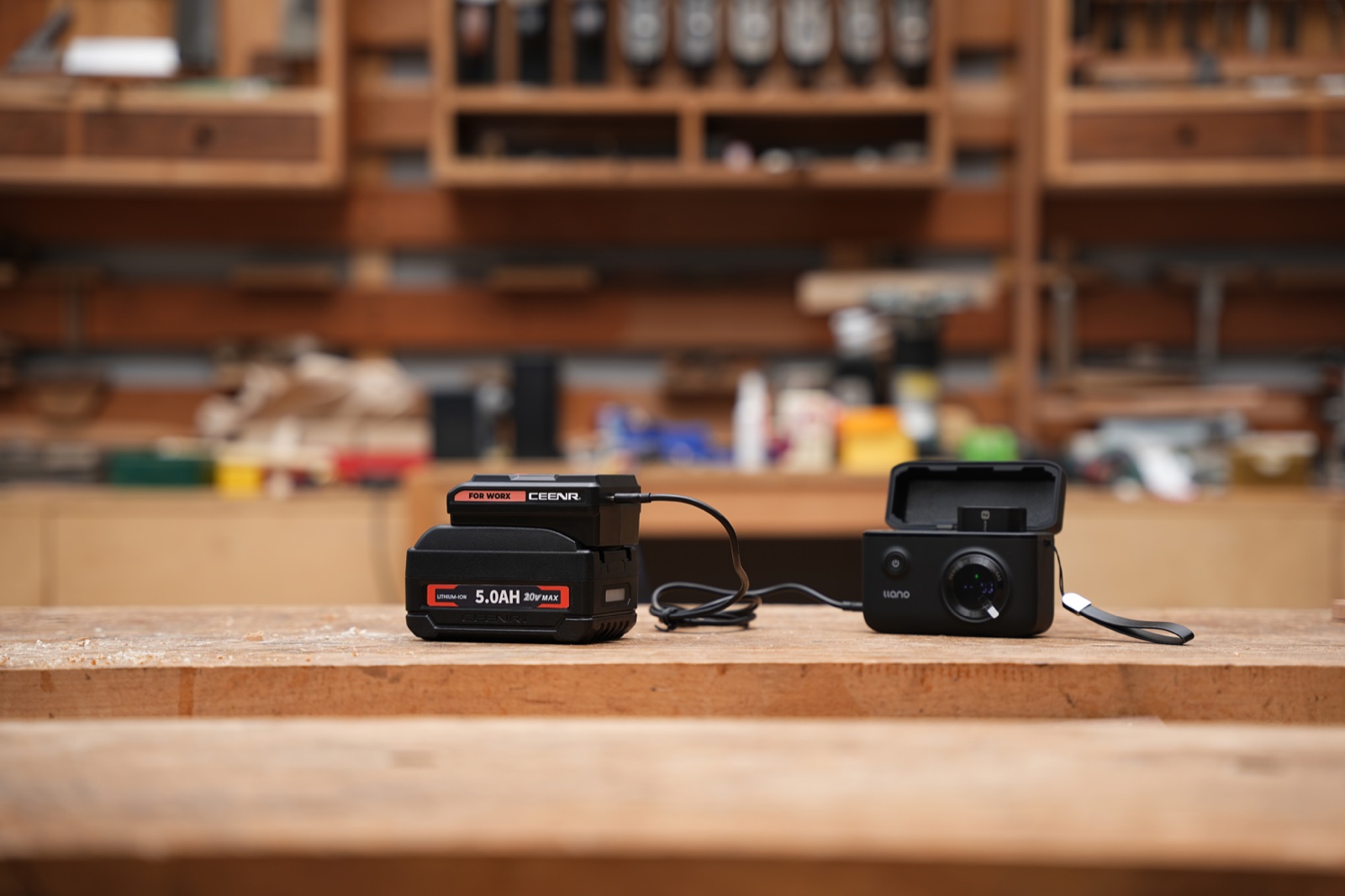 CEENR USB Battery Charger Adapter for Worx 20V WA3408 in real-world use