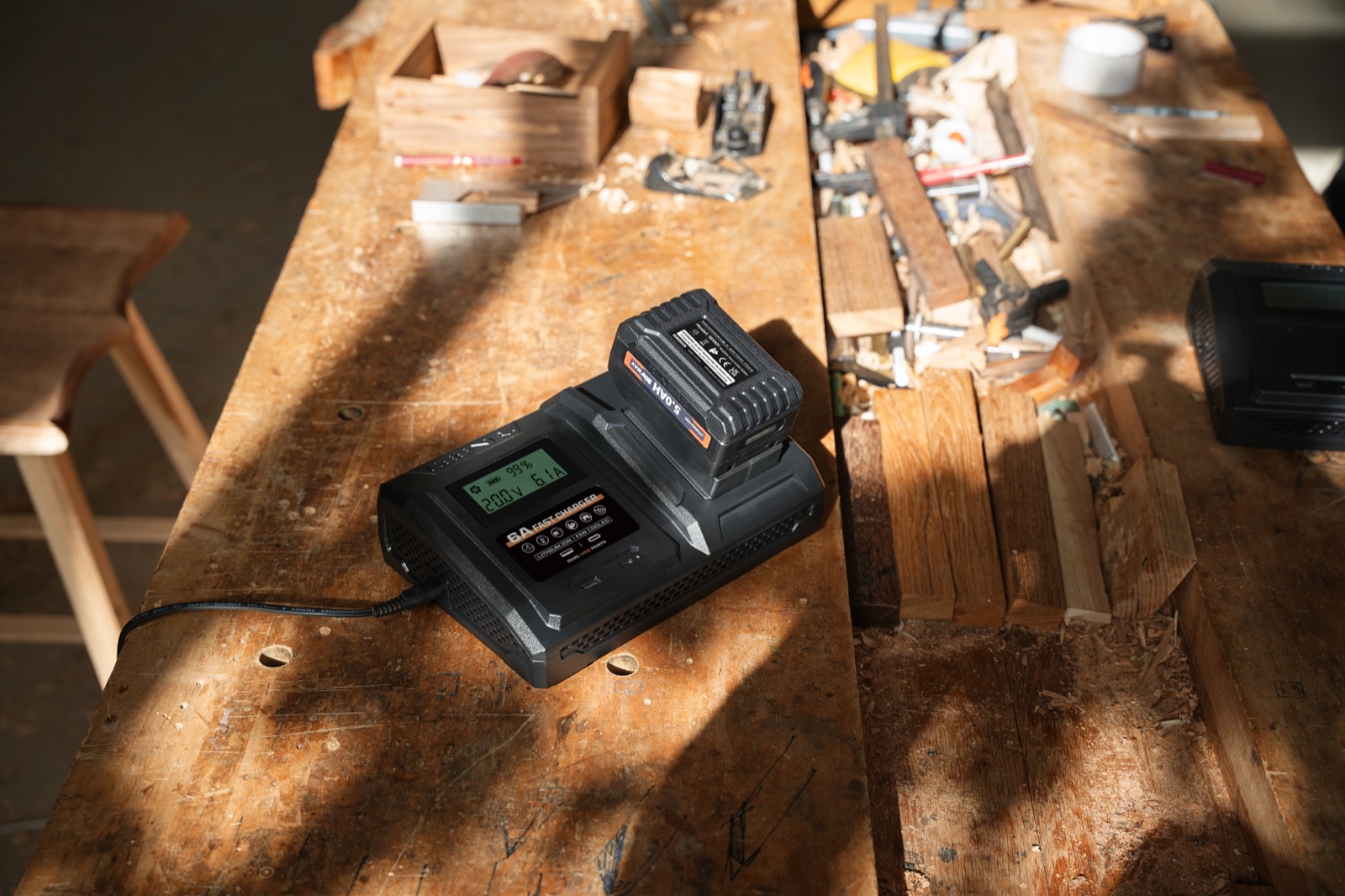 6 Amp Fast Charger for Worx 20V Max Lithium-Ion Battery Pack WA3520 in real-world use