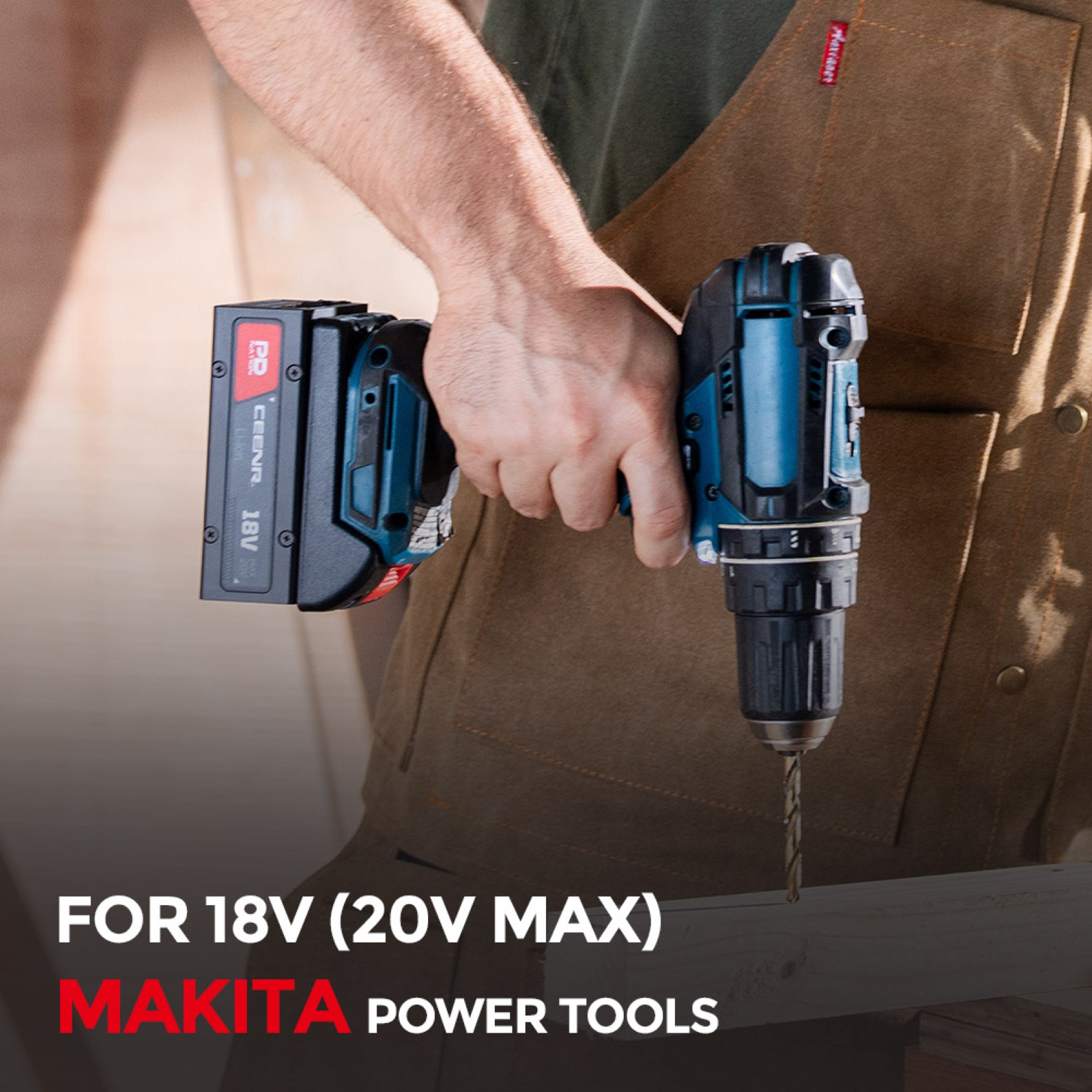 CEENR PDnation™ Battery Adapter for Makita 18V Power Tools in real-world use