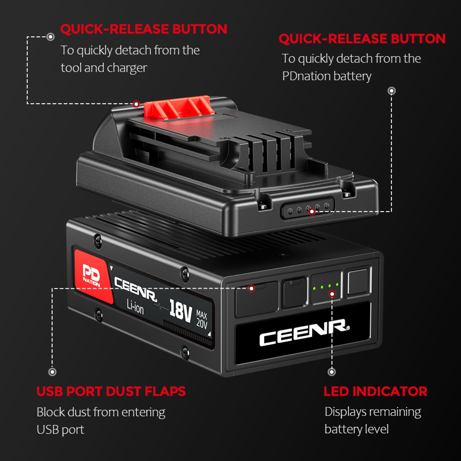 CEENR Brand Mount for BLACK+DECKER