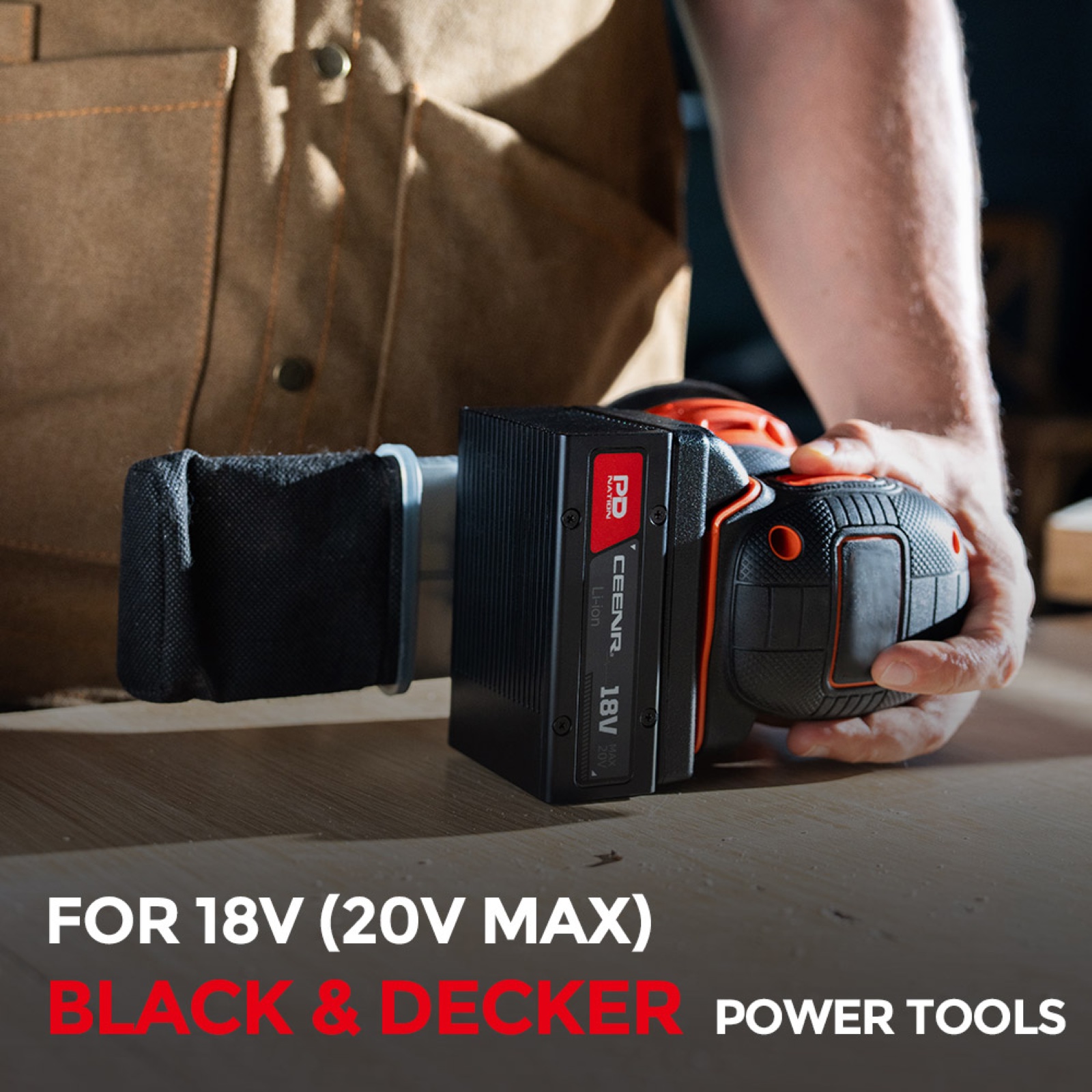 CEENR PDnation™ Battery Adapter for BLACK+DECKER 20V Power Tools in real-world use